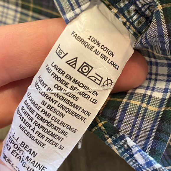 Vintage LL Bean Men's Wrinkle Free Slightly Fitted Paid Button Down Shirt Large - Picture 7 of 7